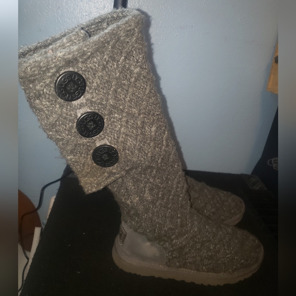 UGG Lattice Cardy Boots 3066-Charcoal, Size 6 - Picture 2 of 10